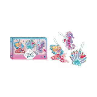 Janod Magic Ocean - 3 Diamond Sleutelhangers - 3 Sleutelhangers Om Te Versieren Met Mini-Steentjes - Geschikt Vanaf 7 Jaar