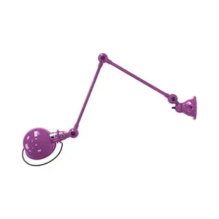 Jielde Loft Two Arm Wall Light , Gloss - Violet Fuchsia / Plug, Switch And Cable Long Reach Wall Lights Reading Lights
