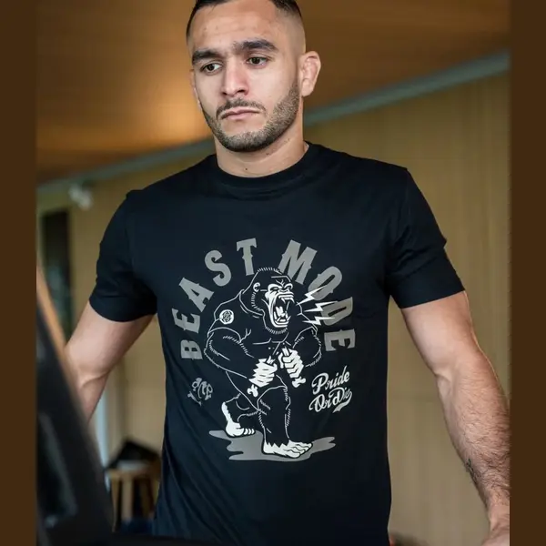 Pride Or Die Katoenen T-Shirt "Beast Mode V.2" Zwart - S thumbnail