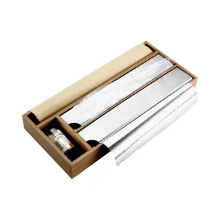 Kesper Fsc® Keuken Foliedispenser Voor 2 Rollen Folie - Met 2 Opbergvakken - Keuken Lade Folie Dispenser Voor Aluminium- & Huishoudfolie