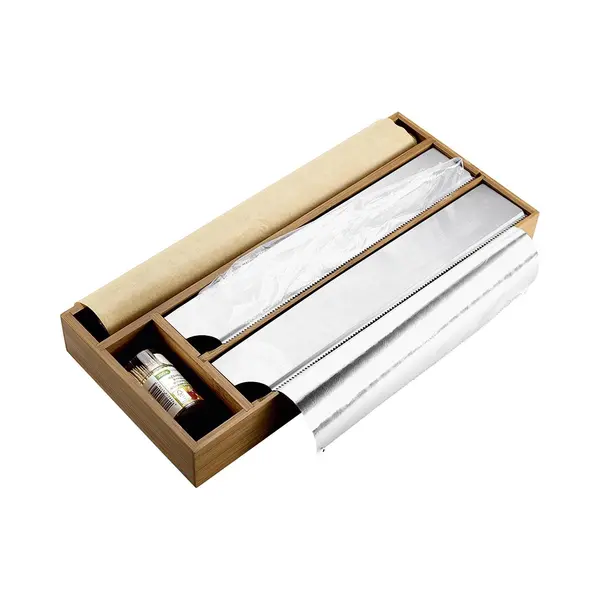 Kesper Fsc® Keuken Foliedispenser Voor 2 Rollen Folie - Met 2 Opbergvakken - Keuken Lade Folie Dispenser Voor Aluminium- & Huishoudfolie thumbnail