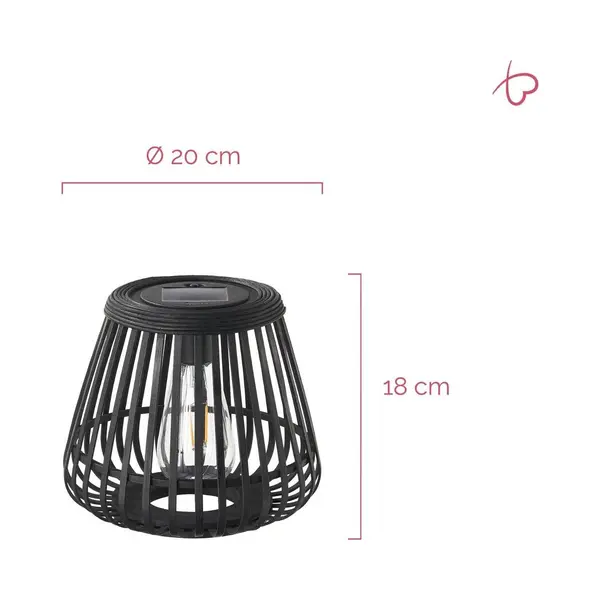 Pauleen Led-Solar-Tischlampe Sunshine Glimmer, Schwarz, IP44 thumbnail