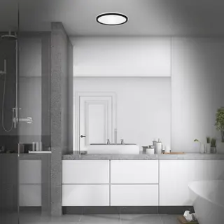 Briloner - Led Bad-deckenleuchte, Schwarz, Led/18w