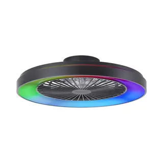 Brilliant Mazzaro - Plafondventilator - Led 48W - 3000K-6500K - 58cm - Dimbaar - Zwart