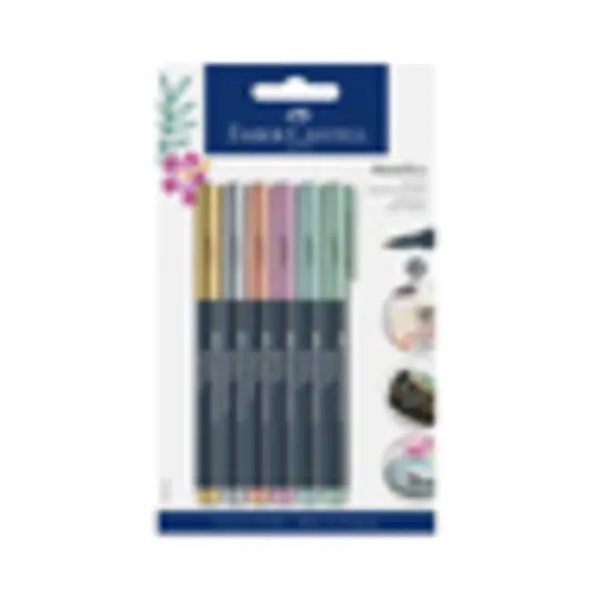 Faber-Castell 160706 Marker 6 stk. Bullet Tip Kupfer, Gold, Grün, Lila, Silber thumbnail