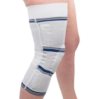 Bort Medical Bort StabiloGen Eco –Compressie Kniebrace Kniebandage Met Drukkussens Knieklachten Gonartrose - Maat, 5 (D 41-45cm / F 52-56cm) – Kleur, Zilver