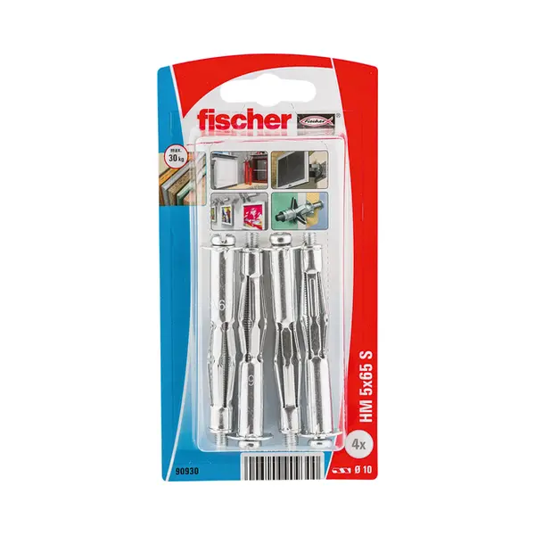 Fischer 90930 schroefanker & muurplug 4 stuk(s) Hollewandanker 65 mm thumbnail