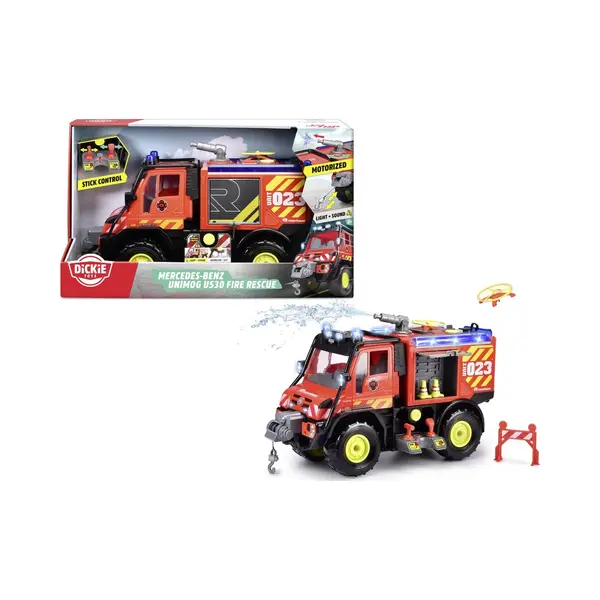 Dickie Toys - Unimog U530 Fire Rescue (50 Cm) - Großes Feuerwehrauto Mit Wasserspritze & Seilwinde Per Stick-Controller, Kinder-Spielzeug Ab 3 Jahre thumbnail