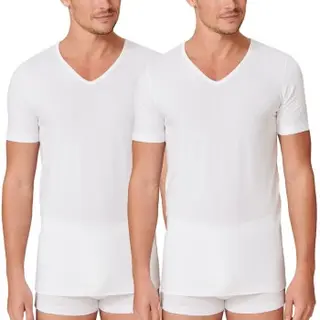 Schiesser Herren 95/5 Organic Cotton Unterhemd V-Neck Unterw Sche, Weiß, L Eu