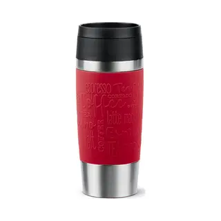 Emsa Travel Mug Classic N2020400 reisdrinkbeker 360 ml Zwart, Rood, Roestvrijstaal Roestvrijstaal
