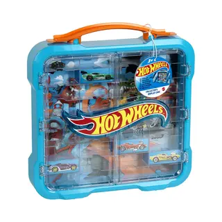 Theo Klein 2411 Hot Wheels Sammelkoffer Coole Aufbewahrung Mit Licht, Wandbefestigung Und Platz Für 36 Autos Spielzeug Für Kinder Ab 3 Jahren