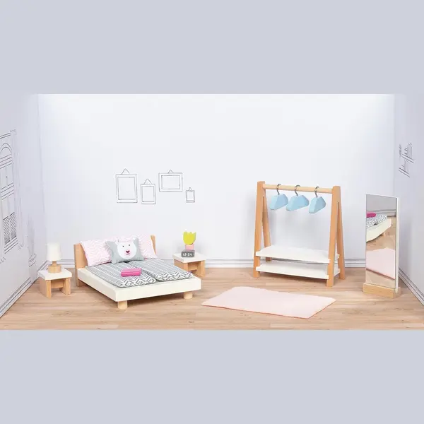 Goki Houten Poppenmeubels Slaapkamer, 18dlg. thumbnail