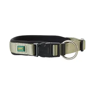 Hunter Hundehalsung Neopren Vario Plus, Farbe, Oliv/schwarz, Strapazierfähiges Nylon, Weiche Neoprenpolsterung, Stufenlos Verstellbar, Mit