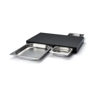 Continenta 5331 Cutting Board 2 Drawers 49.5x32.5x5cm, Duracore Black, Wood, Multicolored