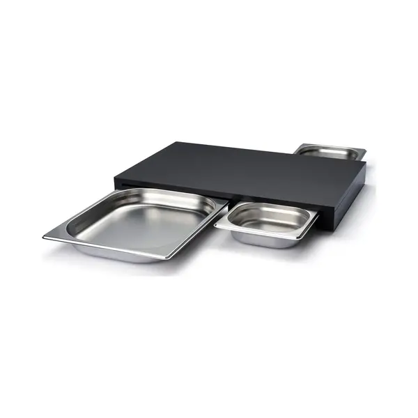 Continenta 5331 Cutting Board 2 Drawers 49.5x32.5x5cm, Duracore Black, Wood, Multicolored thumbnail