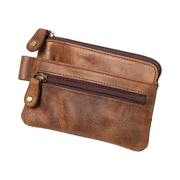 Alassio 42242 - Schlüsseletui Aus Echt Leder, Schlüsseltasche Mit 2 Schlüsselringen, Zusätzliches Reißverschlussfach Sowie 2 Einsteckfächer, Key thumbnail