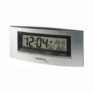 Technoline WT182 Digital alarm clock Silver