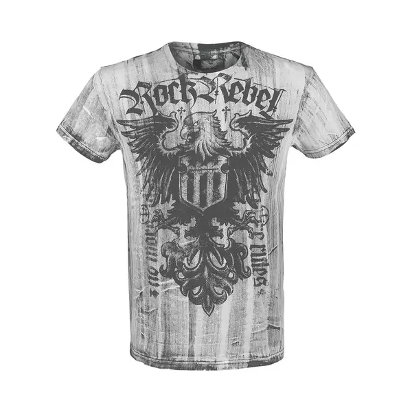 Rock Rebel By Emp Herren Weißes T-Shirt Mit Rockigem Print Im Vintage-Style Xl thumbnail