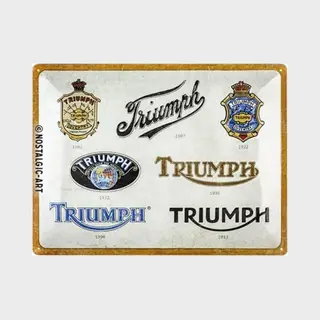 Nostalgic-Art Retro Blechschild, 30 X 40 Cm, Triumph – Logo Evolution – Geschenk-Idee Für Biker, Original Lizenzprodukt (Olp), Aus Metall,
