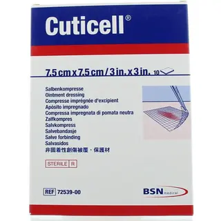 Bsn medical Cuticell Salbenkompresse 7, 5 X 7, 5 Cm, 10 St. Wundgaze