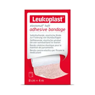 Elastomull® Haft Von Leukoplast®, Elastische Fixierbinde Mit Anti-Rutsch-Effekt, 8 Cm X 4 M, 1 Rolle, Fixiert Kompressen/Schienen An Häufig