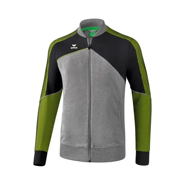 Erima Premium One 2.0 Trainingsvest - Grey Melange / Zwart / Lime Pop | Maat, S thumbnail