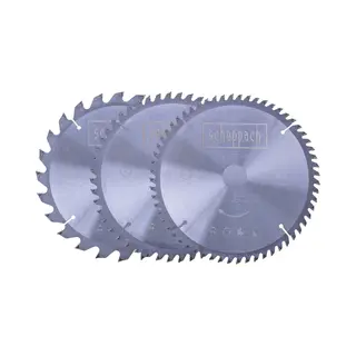 Scheppach Sägeblatt Set 3 Teilig | Für Tischkreissäge HS80 & Tauchsäge PL75 | Ideal Für Mdf-Paletten, Laminat, Weich-& Hartholz, Kunststoffen,