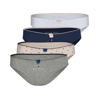Happy Shorts Dames Slips Hartjes Print Valentijn 4-Pack D687 - Maat 40 - Onderbroek