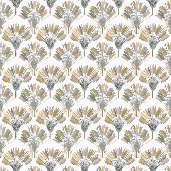 Palmbladeren Behang | Botanisch - Geel Grijs Wit - "Architects Paper" A.S. Création Jungle Chic thumbnail