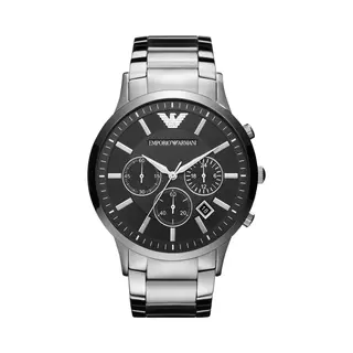 Emporio Armani, Armbanduhr, Renato, Silber, (Chronograph, 46 mm)