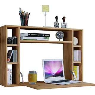 Vcm Wood Hanging Folding Desk Wall Desk Computer Table Drawer Wandila Wood Hanging Folding Desk Wall Desk Computer Table Drawer Wandila Honey Oak