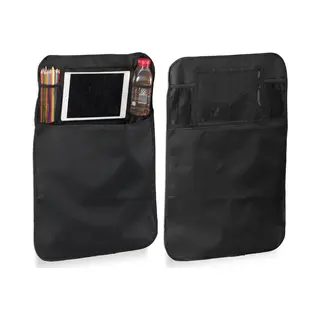 Relaxdays Rücksitz Organizer 2er Set, Rücksitztasche Für Kinder, 4 Fächer, Tablet, Rücklehnenschutz Fürs Auto, Schwarz
