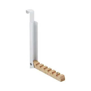 Inklapbare Deurhaak - Over Deur - Voor 6 Hangers - Metaal - Hout - Deurdikte Tot 2 Cm