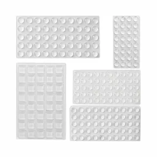 Relaxdays Rubber Bumpers, Set Of 222, Self-adhesive, Pads In 5 Sizes, Silicone Protector For Glass & Plates, Transparent