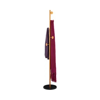 Relaxdays - Garderobenständer Marmor, Freistehender Jackenständer, 5 Haken, Standgarderobe, Hxd, 172 X 29 Cm, Schwarz/gold