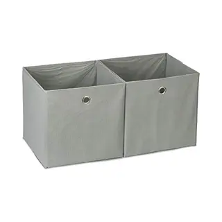 Opbergbox Stof - Set Van 2 - Opvouwbaar - Vierkant - 30 X 30 X 30 Cm - Voor Kast - Grijs