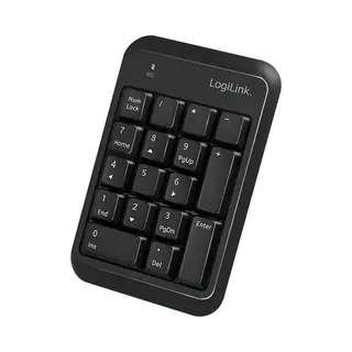 LogiLink ID0201 numeric keypad Laptop Bluetooth Black