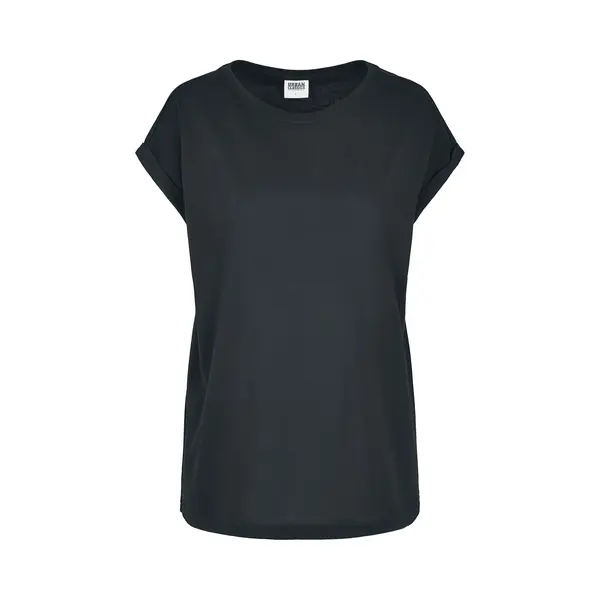 Urban Classics Ladies Organic Extended Shoulder Tee T-Shirt Schwarz In Xl thumbnail