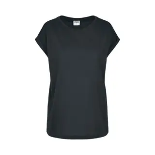 Urban Classics T-shirt - Ladies Organic Extended Shoulder Tee - Xs Tot 5XL - Voor Vrouwen - Zwart