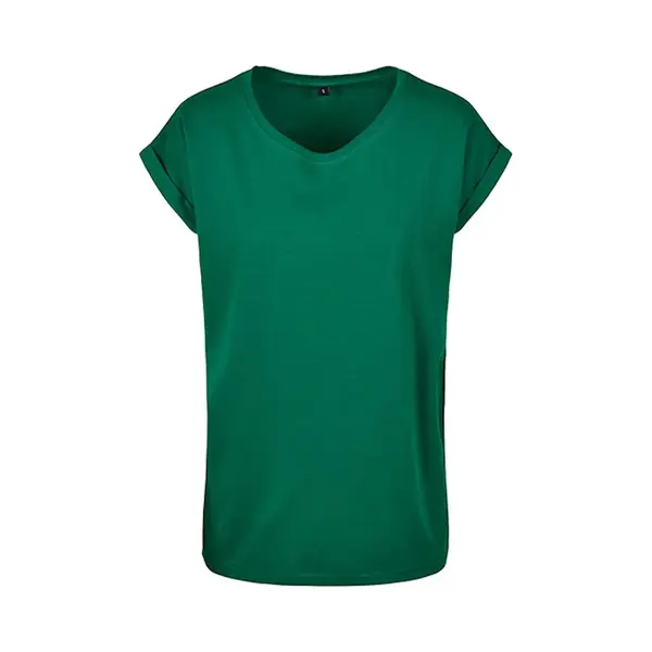 Build Your Brand Damen T-Shirt Ladies Extended Shoulder Tee, Lang Geschnittenes T-Shirt Für Frauen, Baumwolle, Forest Green, Xl thumbnail