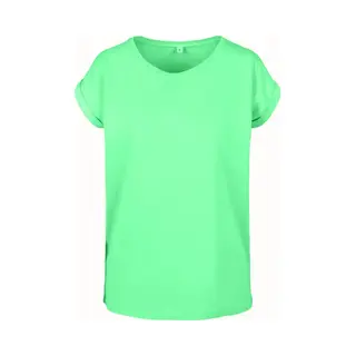Build Your Brand Damen T-Shirt Ladies Extended Shoulder Tee, Lang Geschnittenes T-Shirt Für Frauen, Baumwolle, Neo Mint, M