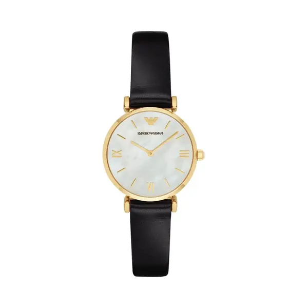 Emporio Armani AR1910 Gp Perlmuttzifferblatt Schwarzes Armband thumbnail