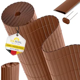 Sol Royal Pvc Sichtschutzmatte 140x300 Cm Dreifache Verstärkung – Sichtschutzzaun Kunststoff Inkl. Clips & Abdeckleiste – Gartenzaun Windschutz