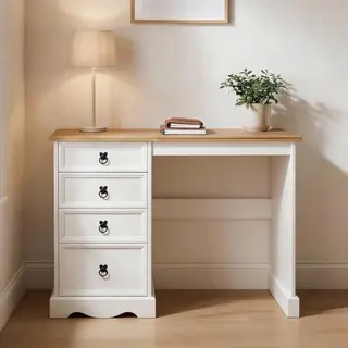 Idimex Campo Bureau In Wit Met 4 Laden In Elegante Landhuisstijl