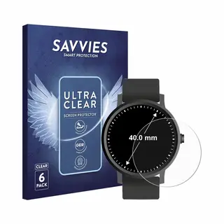 Savvies - Screenprotector Voor Ronde Displays (ø, 40 Mm) - Folie Beschermfolie Transparant 6 Stuks