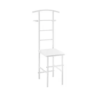 [en.casa] Herrendiener Anaheim Stummer Diener Mit Kleiderbügel Und Hosenhalter Stuhl Kleiderständer Mit Sitzfläche 107 X 45 X 45 Cm Metallgestell