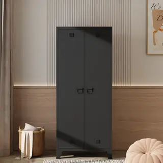 en.casa Metalen Kast Hankasalmi 180x90x40 Cm Zwart