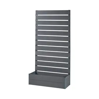 Plantenbak Met Tuinscherm Heerde Hkc 180x90x38 Cm Grijs [en.casa]