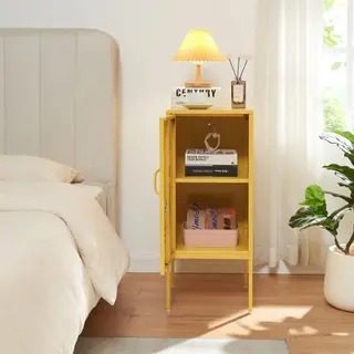 Nachtschrank Hausjärvi 82x35x35 Cm Stahl Gelb [en.casa]