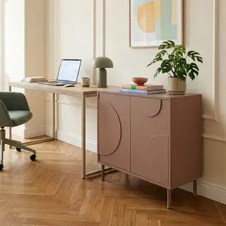 [en.casa] Sideboard Wohnzimmer Holea Kommode Schmal Schrank Wohnzimmerschrank Mit 2 Türen Push-to-Open Flurschrank Anrichte Schlafzimmer 75 X 70 X 34